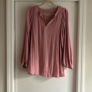 Loft silky pink maternity blouse